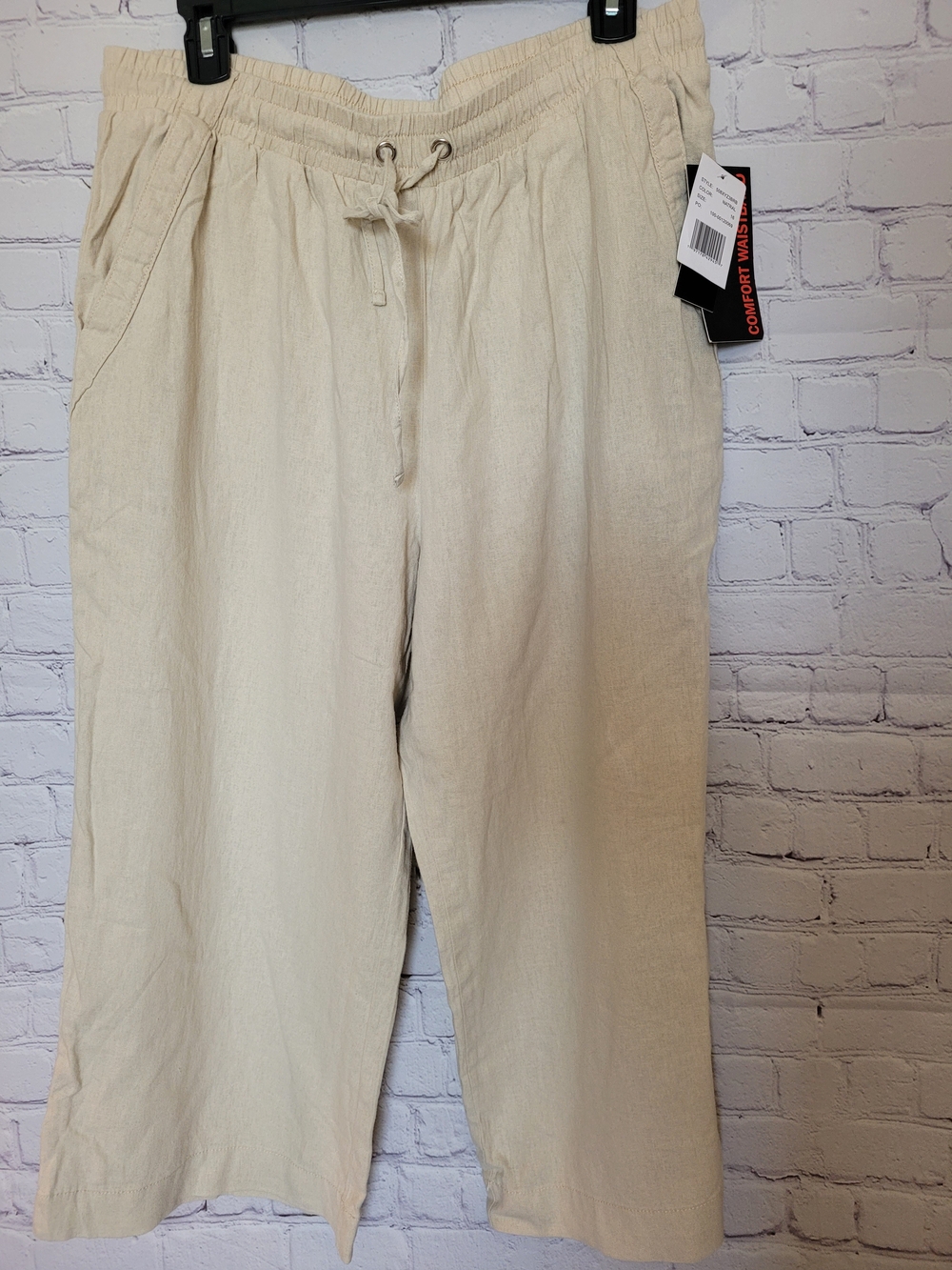 New Beige Size 16 Linen Blend Beach Casual Pants Briggs